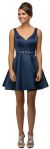 Main image of V-Neck Fit & Flare Short Homecoming Party Dress